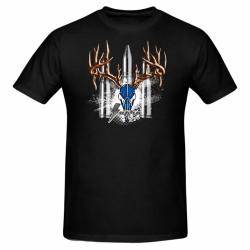 T-shirt de chasse noir imprim&eacute; Supra taille M pour homme - ROG (DESTOCKAGE)