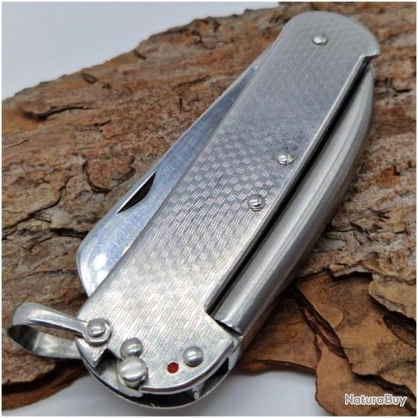Couteau pliant d�manilleur Bargeon inox poin�on avec blocage marine