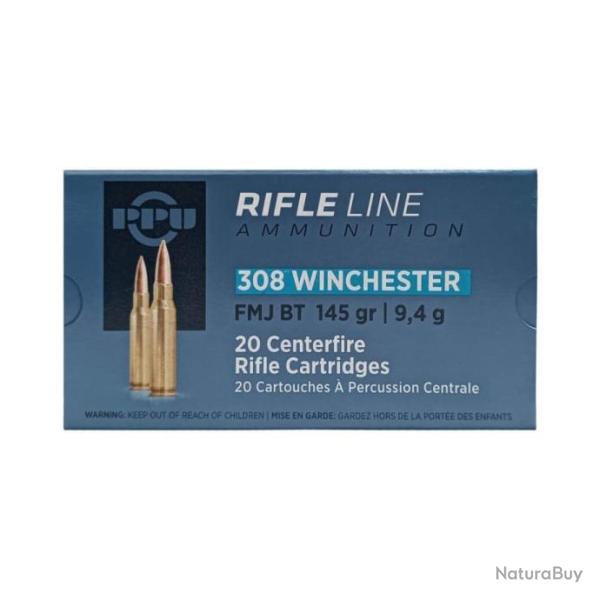 Bote de 20 cartouches Partizan 308 Win -145gr FMJ BT