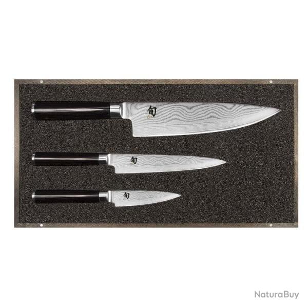 Coffret 3 couteaux Kai Shun Damas Inox