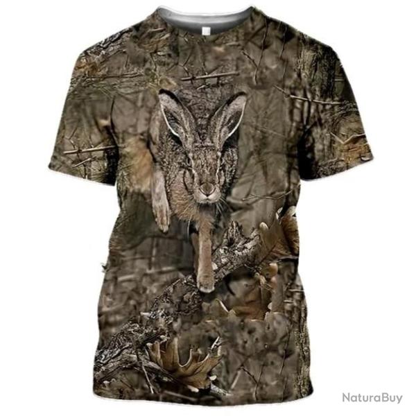 Tee-shirt li�vre camo , taille de S � 6XL