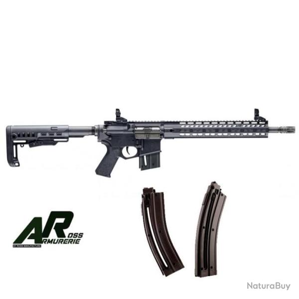 CARABINE TAC R1 HAMMERLI CAL 22LR, 10 COUPS + 2 CHARGEURS 30 COUPS.