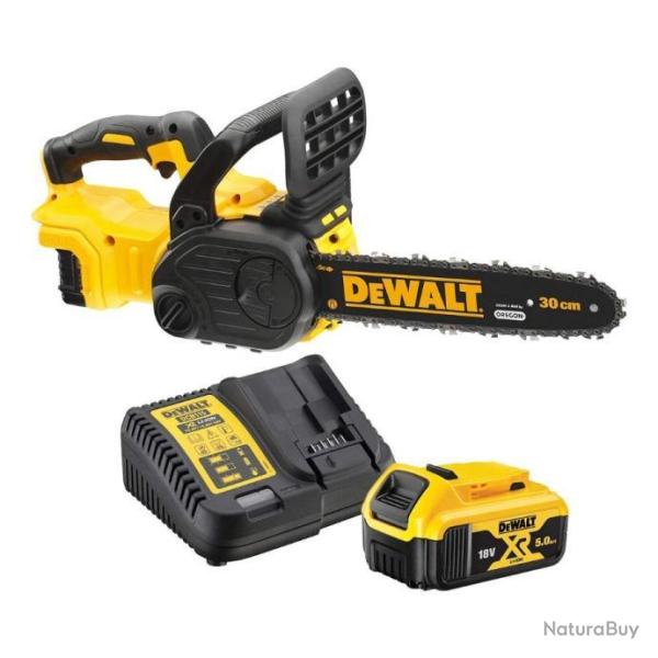 Tron�onneuse �lagueuse DEWALT Electrique Sans Fil + Batterie 18V 5Ah Li-Ion Jardin For�t