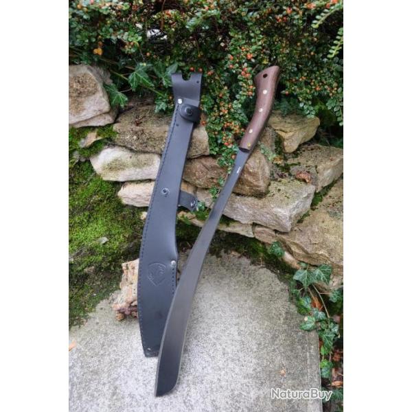 Machette Condor Parang Machete Acier Carbone 1075 Manche Bois Etui Cuir Made Salvador CTK41217HCS