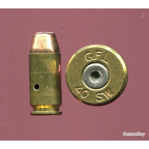 .40 S&W Auto - balle cuivre m�plate - �tui laiton de 21.5 mm - marquage : GFL 40 SW