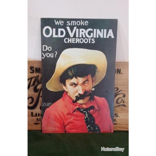 T�le publicitaire de tabac am�ricaine "old Virginia" d�coration western.