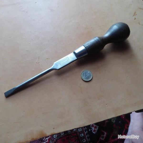 Ancientournevis anglais  pou d�montage  arme MANCHE BOIS grandeur 28 cm