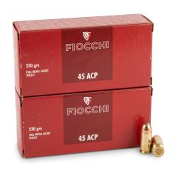 2XCartouches Fiocchi Classique C/.45 ACP FMJ 230 Grains LIV GRATIS