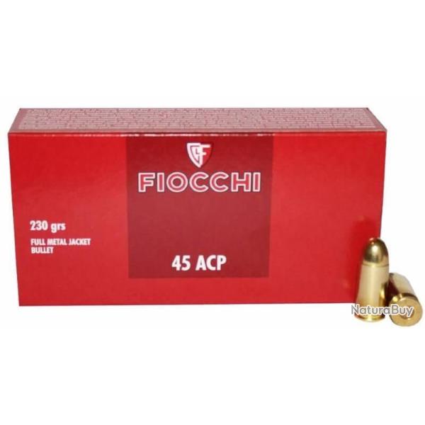 2XCartouches Fiocchi Classique C/.45 ACP FMJ 230 Grains LIV GRATIS