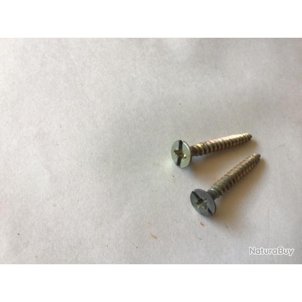 VENDU PAR CUIRASSIER11 PAIRE DE VIS D.ORIGINE POUR FIXATION CROSSE FUSIL BABY BRETTON CALIBRE 12