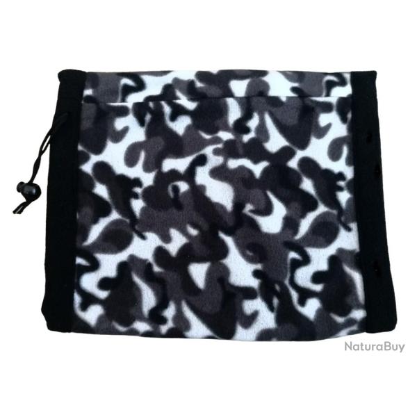 Cache cou polaire 100% polyester camouflage urbain - Longueur totale : 29.5 - Taille unique