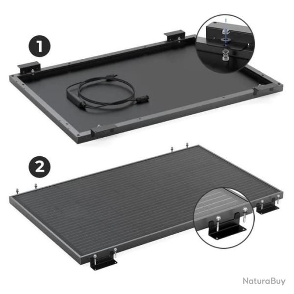 Fixations pour montage panneaux solaires rigides Ecoflow