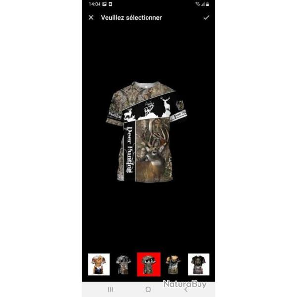 !!! SUPER PROMO !!! Tee-shirt r�aliste chasse. Cerf taille de S � 5XL n�20