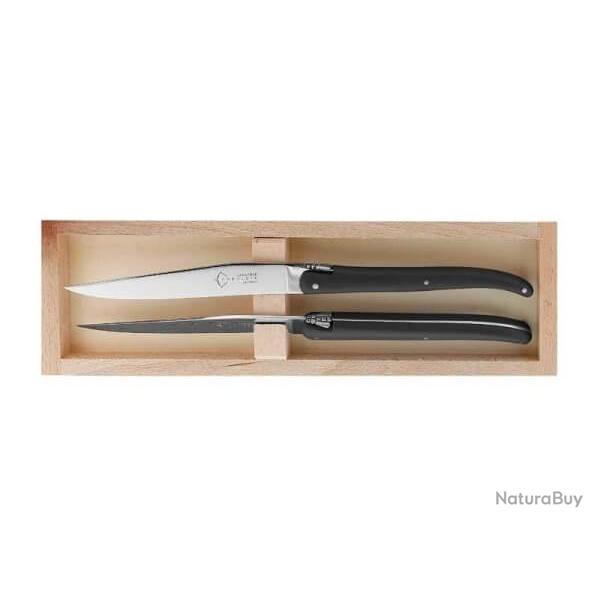 Coffret 2 Laguiole Table G. David POM noir