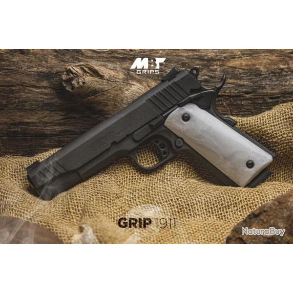 MBT GRIPS PLAQUETTE POLYMERE PT1911 BLANCHE