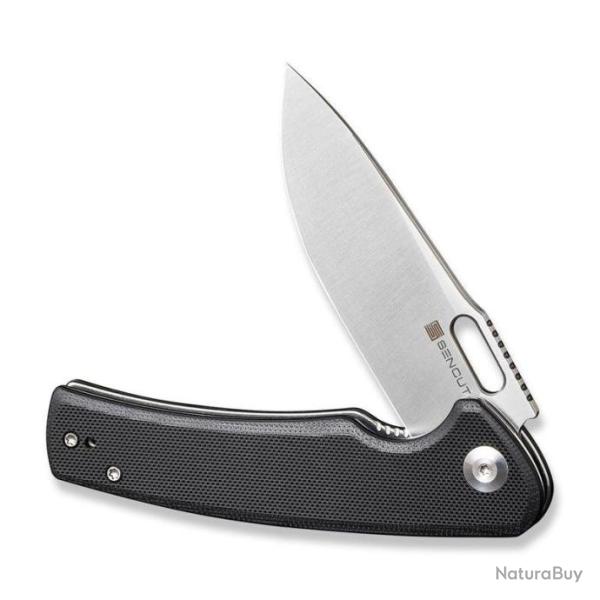Couteau Sencut Vesperon Black Lame Acier 9Cr18MoV Satin Manche G10 IKBS Linerlock Clip S200651