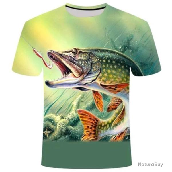 !!! SUPER PROMO !!! Tee-shirt r�aliste p�che taille de S � 5XL n�31