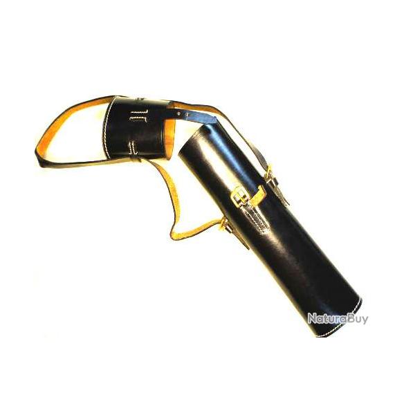 Etui cuir noir porte lunette fusil  Gew 98 ou autres lunettes Rf mill 19