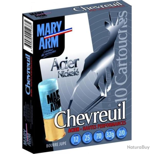 Cartouches Mary Arm Chevreuil 32g BJ Acier Nickel� - Cal. 12 x5 boites