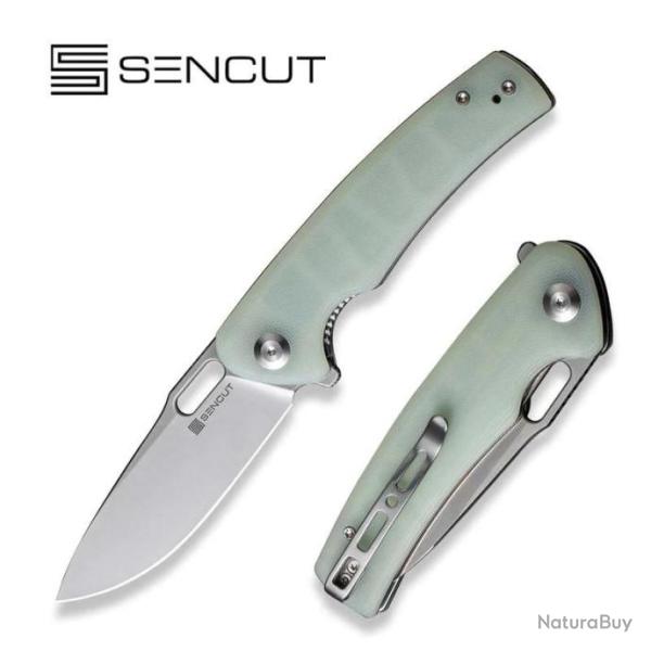 Couteau Sencut Vesperon Jade Lame Acier 9Cr18MoV Satin Manche G10 IKBS Linerlock Clip S200652