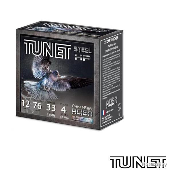 25 Cartouches Tunet Pigeon Steel HP 33g BJ plomb n�4 Acier calibre 12