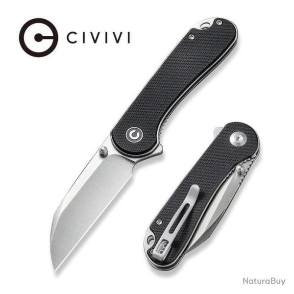 Couteau CIVIVI Elementum Nitro-V Satin Lame Wharncliffe Manche Black G10 IKBS Linerlock CIVC18062AF1