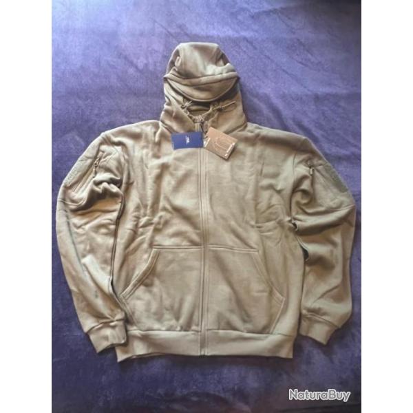Sweat veste tactique zippe capuche task force 2015 vert kaki taille xl , xxl , xxxl TF-2215