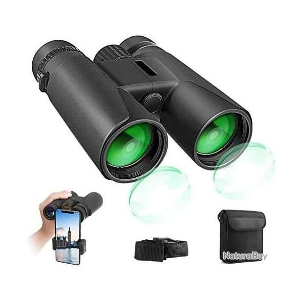 Jumelles Adultes 12x42 �tanches BAK4 Prism FMC Clip de T�l�phone Chasse P�che Sports Observation
