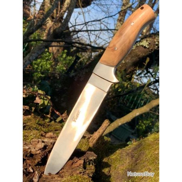 SOLIDE COUTEAU DE CHASSE LEOPARD - USAGE NATURE - 4 MM