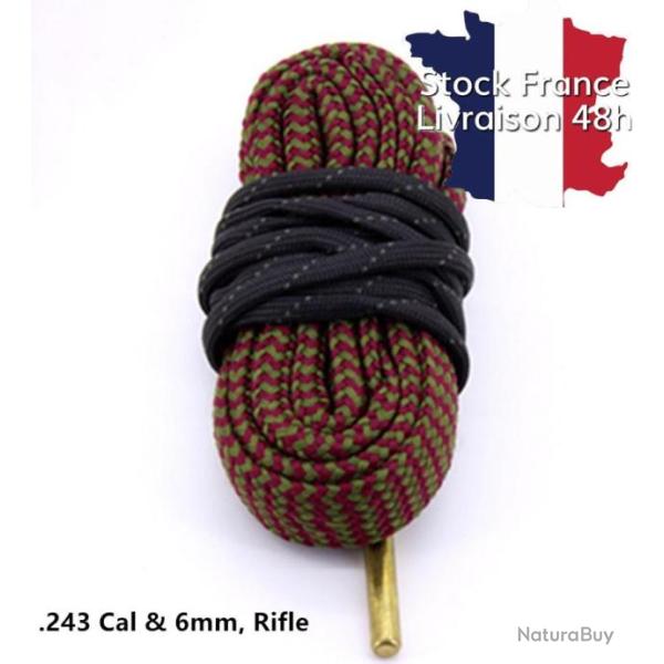 Cordon de nettoyage Boresnake calibre 243 6mm - Envoi rapide depuis la France