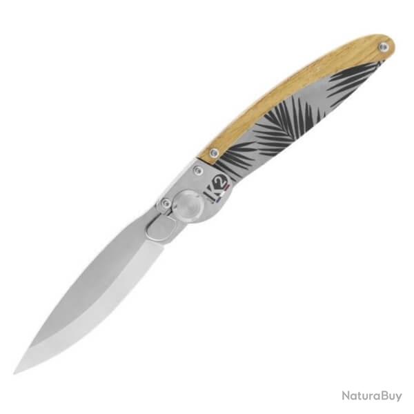 Couteau pliant K2� de Roger orf�vre d�cor feuille