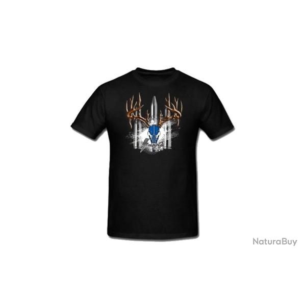 T-SHIRT DE CHASSE SUPRA NOIR CERF TAILLE M
