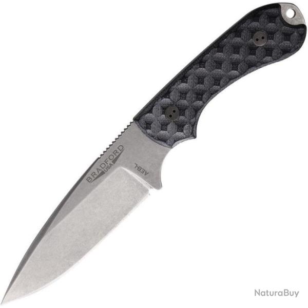 Couteau Bradford Guardian 3.2  Black Manche G10 Lame Acier AEB-L Etui Cuir Made USA BRAD32FE001A
