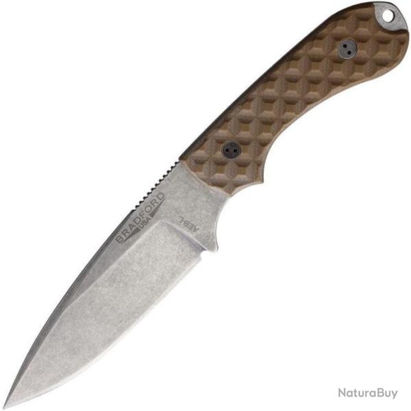 Couteau Bradford Guardian 3.2 Coyote Brown Manche G10 Lame Acier AEB-L Etui Cuir USA BRAD32FE004A