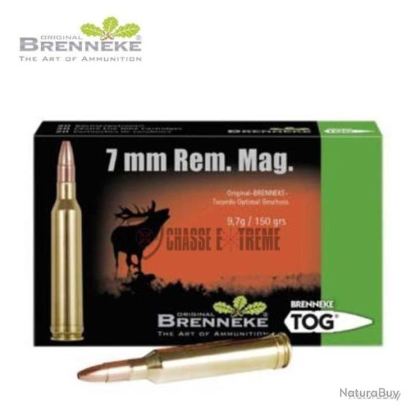 1 BOITE DE 20 MUNITIONS BRENNEKE CALIBRE 7 RM TOG  EN 9.7 G/150GR  NEUVE