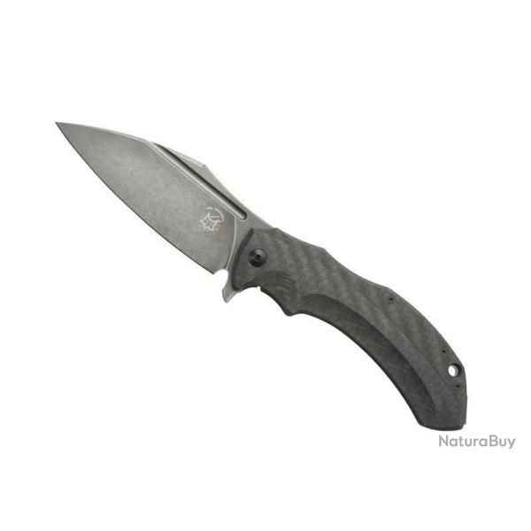 BEL1050 COUTEAU FOX KNIVES PRODUCTION "SHADOW" LAME ACIER MANCHE FIBRE DE CARBONE NEUF