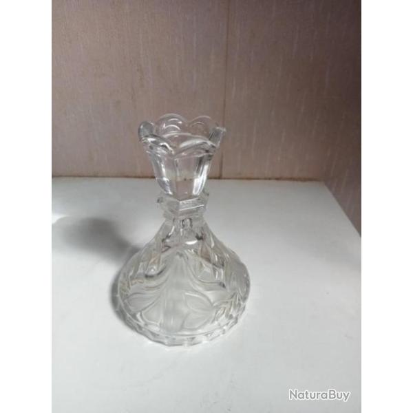 bougeoir ancien en cristal hauteur 13 cm