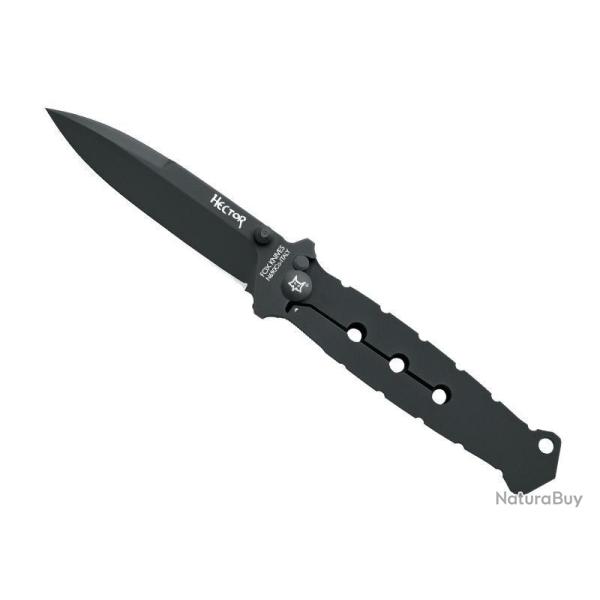 BEL1052 COUTEAU FOX KNIVES PRODUCTION "HECTOR" LAME NOIRE ACIER MANCHE ACIER NOIR NEUF