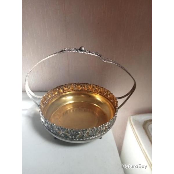 coupe en plaqu or et plaqu argent diamtre 20 cm