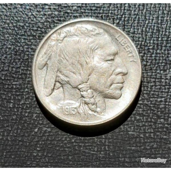 Tr�s belle pi�ce 5 cents nickel "BUFFALO" 1913
