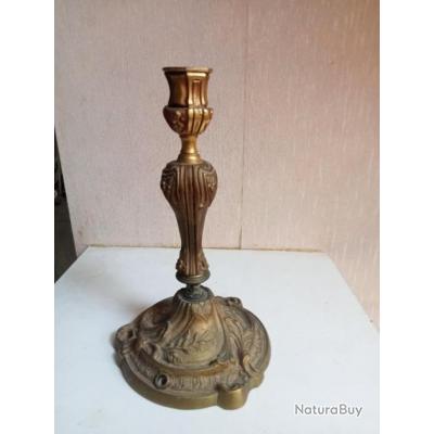 Lampe Bougeoir Bronze – Époque Régence XVIIIème – Électrifié