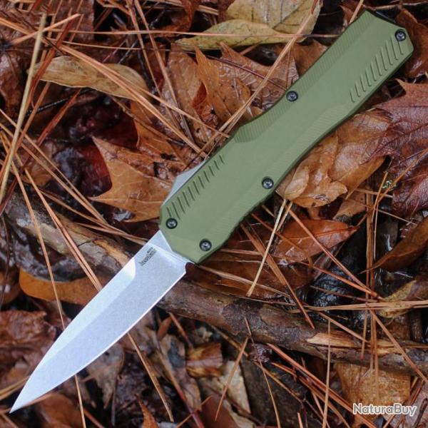 Couteau Kershaw Livewire OTF AUTO Olive Green Lame Acier CPM-MagnaCut Manche Aluminum USA KS9000OL
