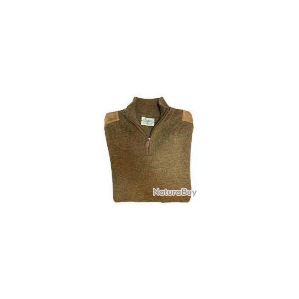 Pull col zippe marron Lovergreen taille M