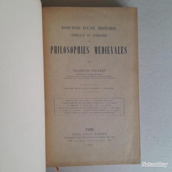 Franois Picavet. Esquisse d'une histoire gnrale et comparedes philosophies mdivales
