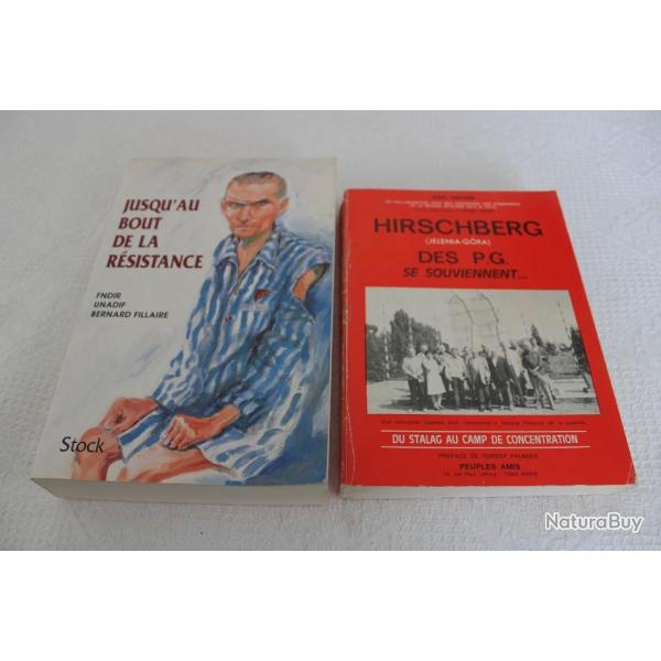 Lot 2 livres prisonniers de guerre et d�port�s r�sistants