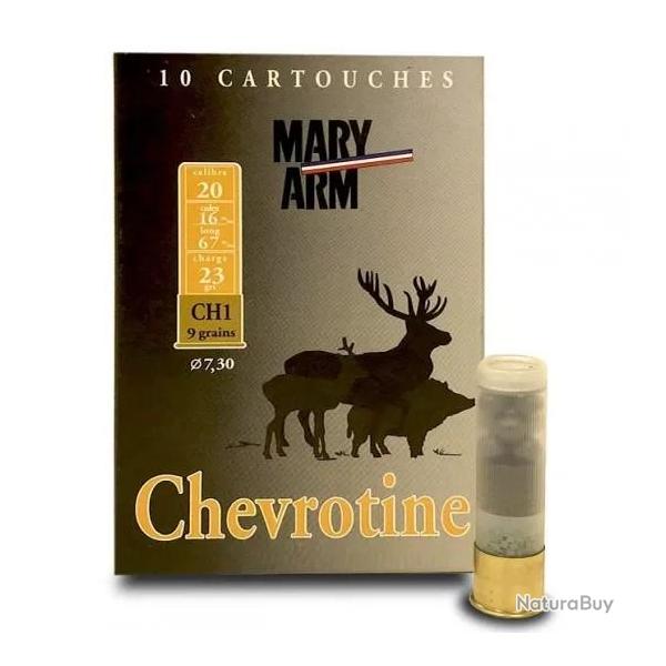 Cartouches Mary Arm Chevrotine 9 grains 23g BG - Cal. 20 x10 boites