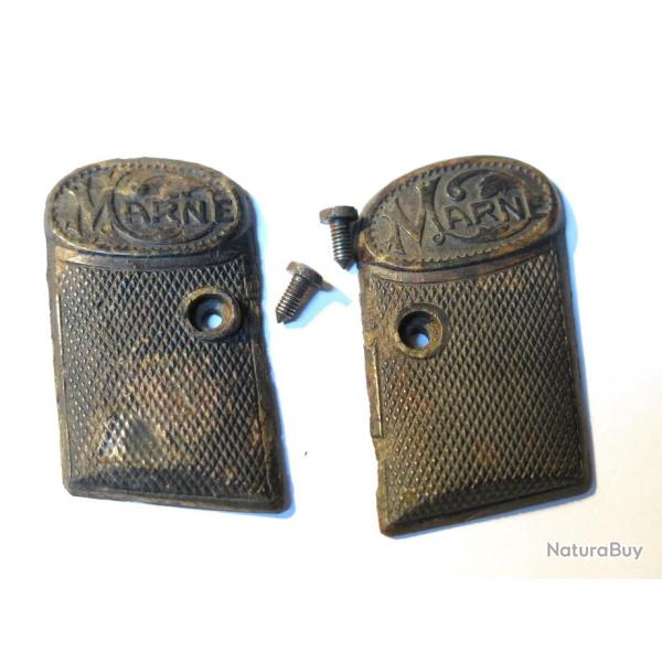 Plaquettes de crosse pistolet MARNE 6.35 avec vis Ref box 186