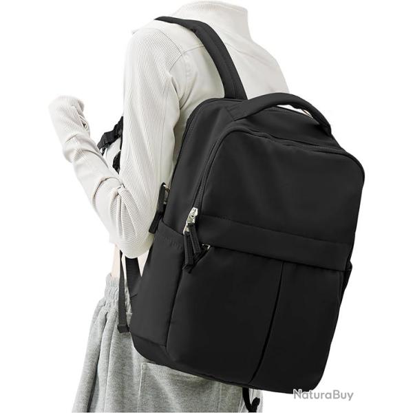 Sacs  Dos Pour Ordinateur Portable Sac de Sport Voyage Antivol Port USB NOIR