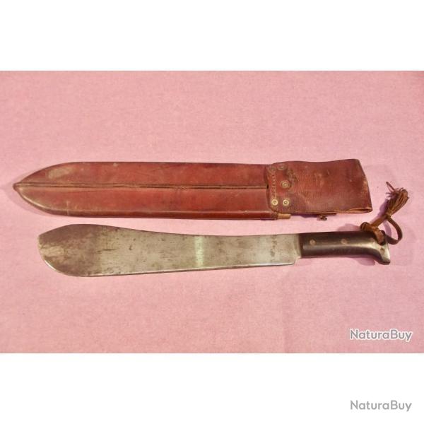 Superbe machette Collins avec son �tui d'�poque de m�me ann�e