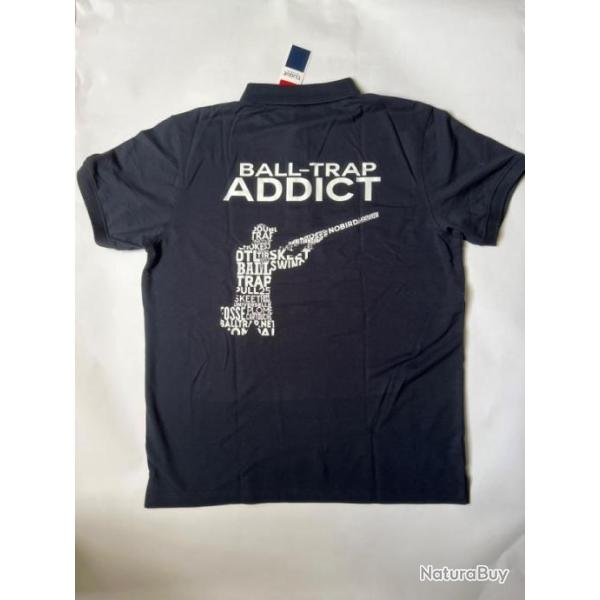 Polo Ball trap Addict Taillle S Bleu